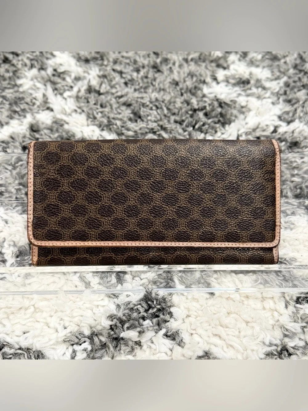 Preloved Authentic Vintage CELINE Macadam Triomphe Long Bifold Wallet Brown